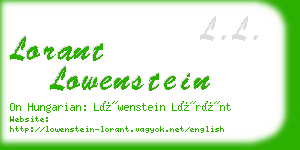 lorant lowenstein business card